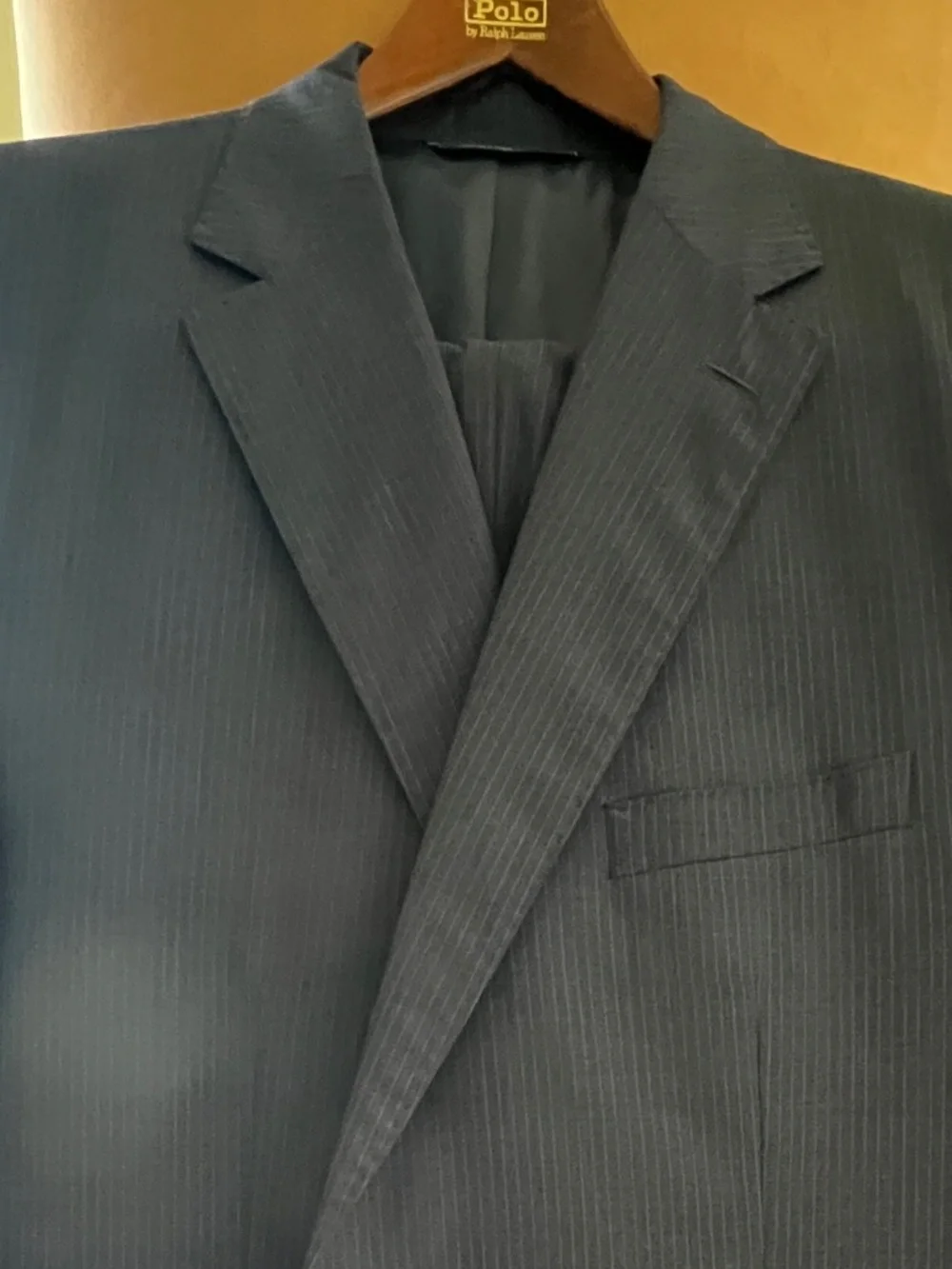 Men’s Navy Blue & Royal Blue Pinstripe Suit